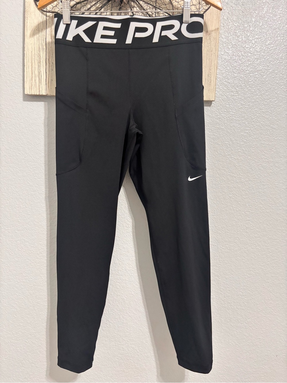 Nike Black Performance Leggings with White Logo